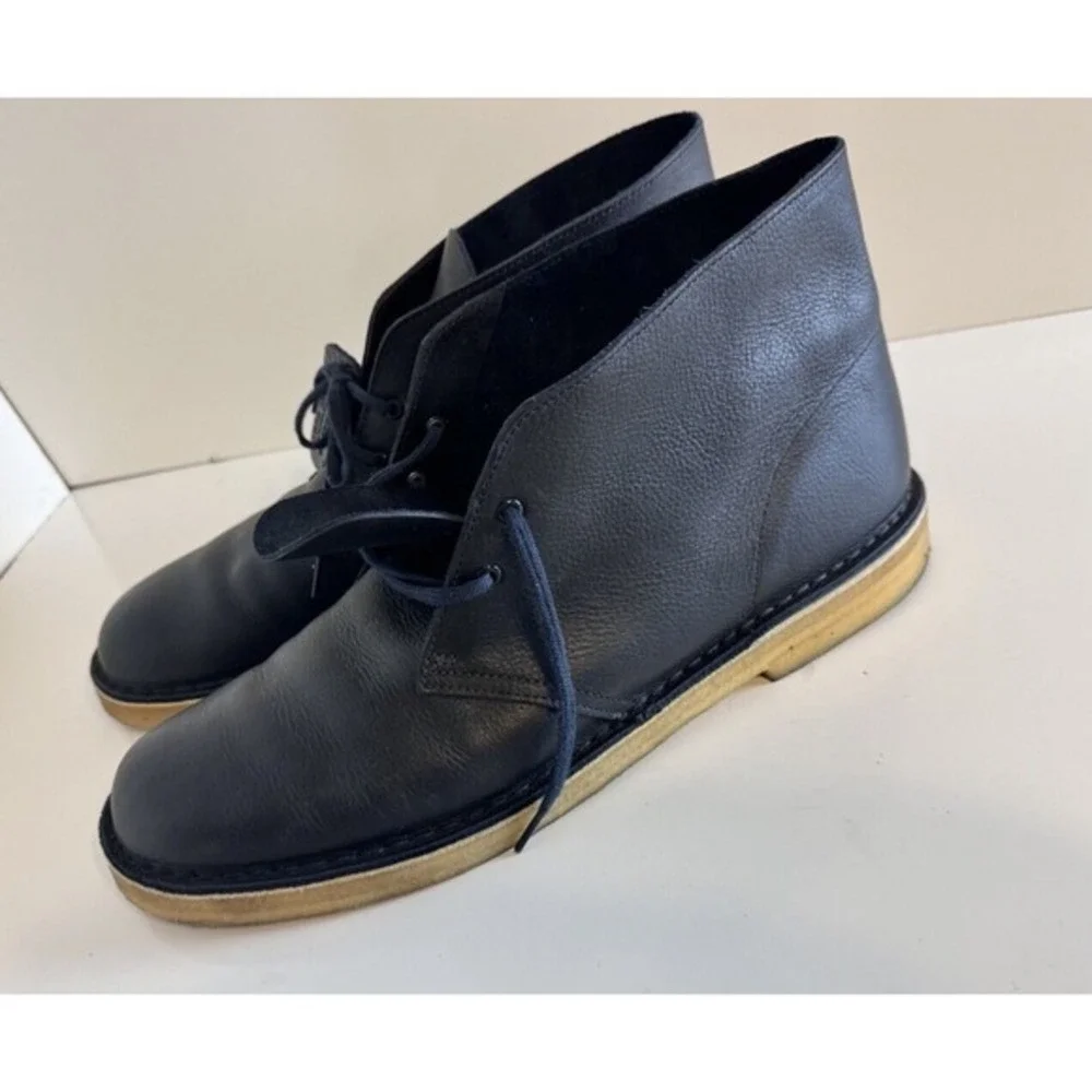 Clarks Originals‎ Desert Boot Navy Tumble Leather Chukka Mens 13 M Vintage 48-10